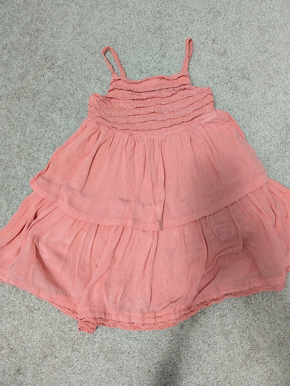Rachel Zoe Girls Coral Crochet-Hem Casual Dress